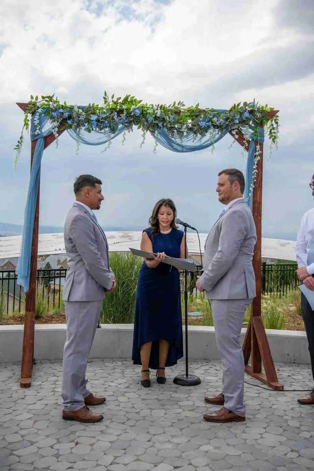 An outdoor ceremony setting